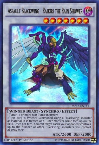 Assault Blackwing Raikiri the Rain Shower 2016 Mega-Tins Mega Pack Yu-Gi-Oh! card
