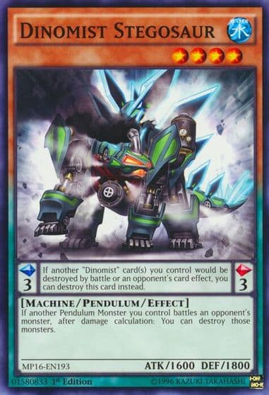 Dinomist Stegosaur 2016 Mega-Tins Mega Pack Yu-Gi-Oh! card