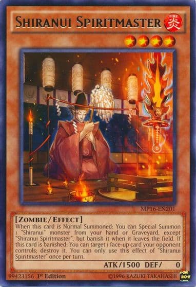 Shiranui Spiritmaster 2016 Mega-Tins Mega Pack Yu-Gi-Oh! card