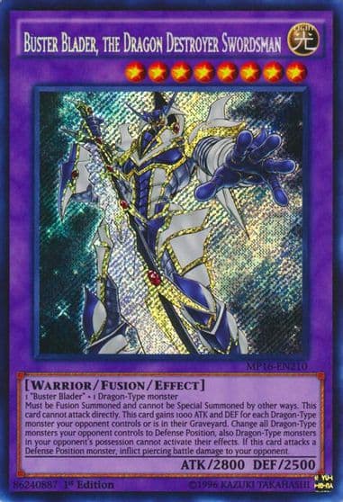 Buster Blader the Dragon Destroyer Swordsman 2016 Mega-Tins Mega Pack Yu-Gi-Oh! card