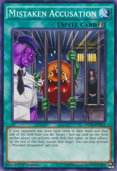 Mistaken Accusation 2016 Mega-Tins Mega Pack Yu-Gi-Oh! card