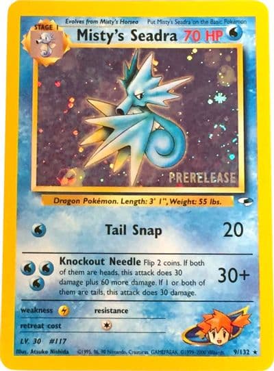 Mistys Seadra Prerelease WoTC Promo Pokemon card