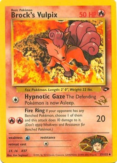 Brock's Vulpix [W Stamped] WoTC Promo Pokemon card