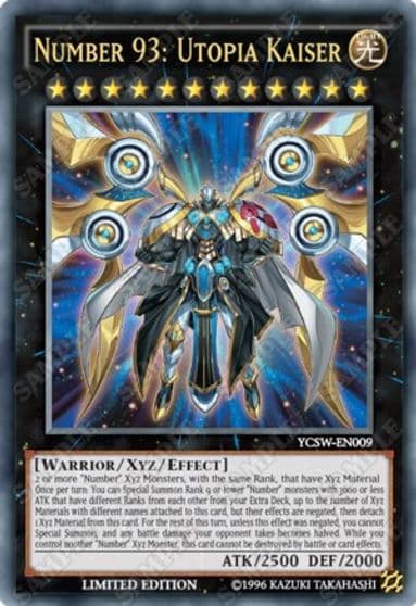 Number 93 Utopia Kaiser Yu-Gi-Oh! Championship Series Prize Cards Yu-Gi-Oh! card
