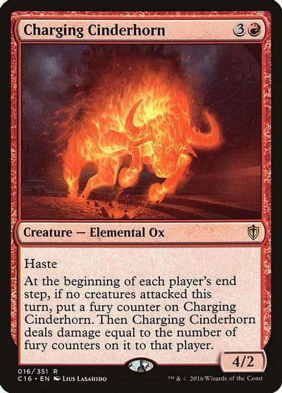 Charging Cinderhorn Commander 2016 Magic card