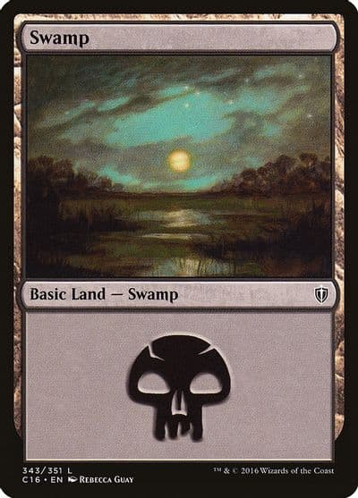 Swamp 343 Commander 2016 Magic card