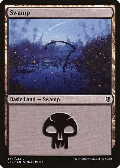 Swamp 344 Commander 2016 Magic card