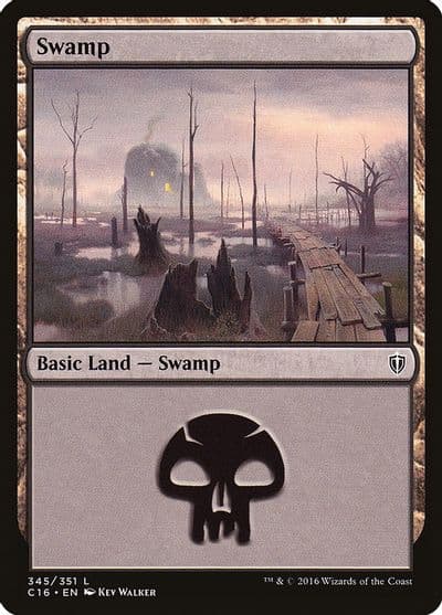 Swamp 345 Commander 2016 Magic card