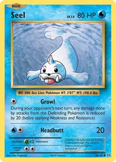 Seel XY - Evolutions Pokemon card
