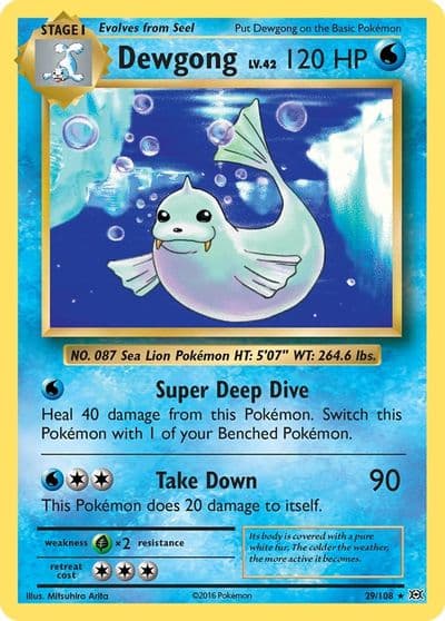 Dewgong XY - Evolutions Pokemon card