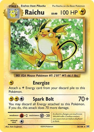 Raichu XY - Evolutions Pokemon card
