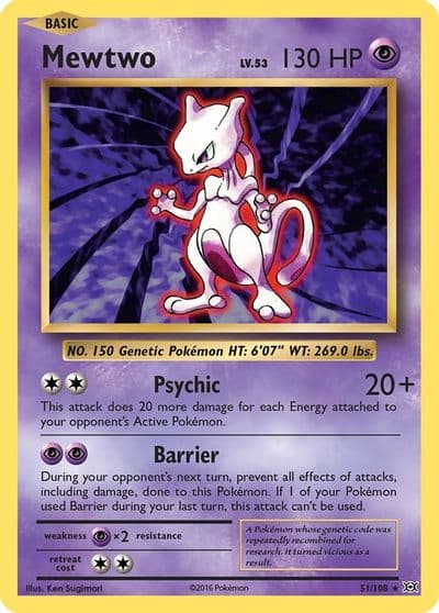 Mewtwo XY - Evolutions Pokemon card