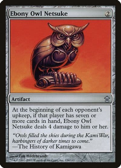Ebony Owl Netsuke Saviors of Kamigawa Magic card
