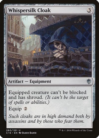 Whispersilk Cloak Commander 2016 Magic card