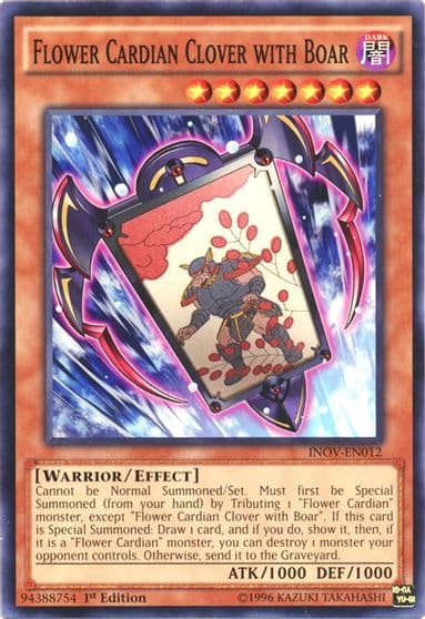 Flower Cardian Clover with Boar Invasion: Vengeance Yu-Gi-Oh! card