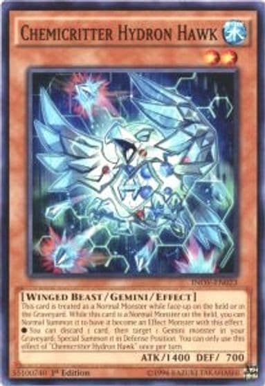 Chemicritter Hydron Hawk Invasion: Vengeance Yu-Gi-Oh! card
