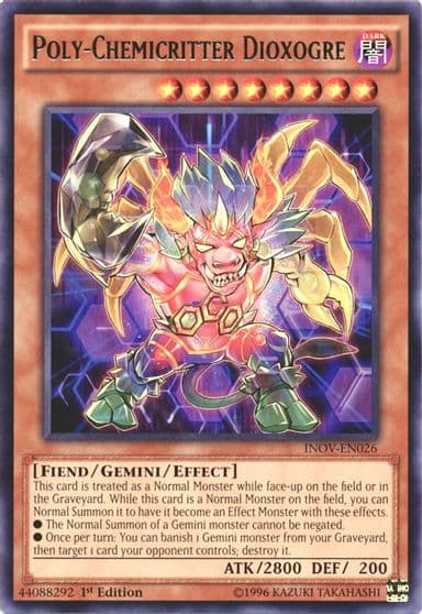 Poly Chemicritter Dioxogre Invasion: Vengeance Yu-Gi-Oh! card