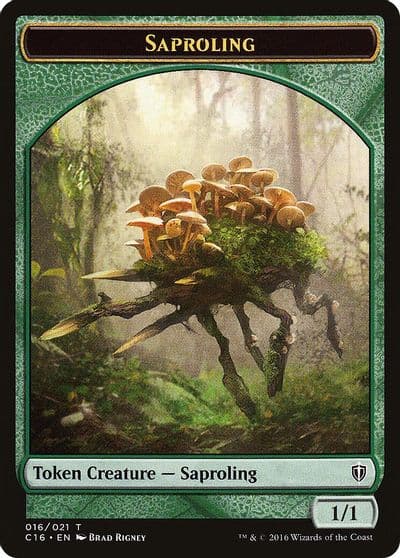 Saproling 016 Saproling 017 Double Sided Token Commander 2016 Magic card