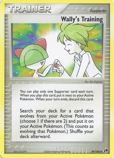 Wally's Training EX Battle Stadium Pokemon card