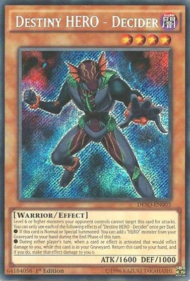 Destiny HERO Decider Destiny Soldiers Yu-Gi-Oh! card
