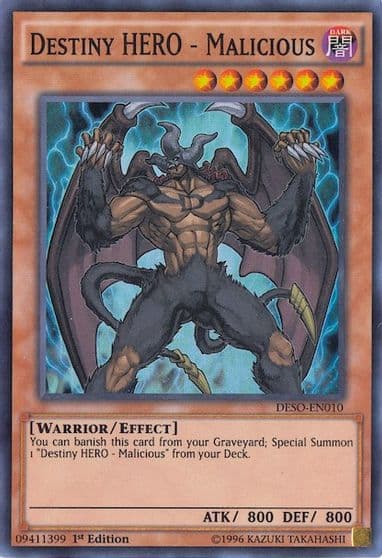 Destiny HERO Malicious Destiny Soldiers Yu-Gi-Oh! card