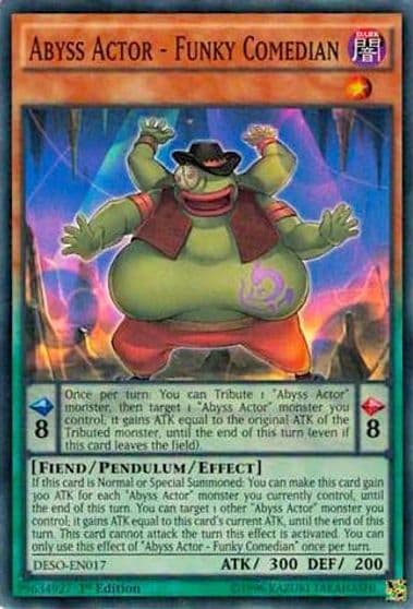 Abyss Actor Funky Comedian Destiny Soldiers Yu-Gi-Oh! card