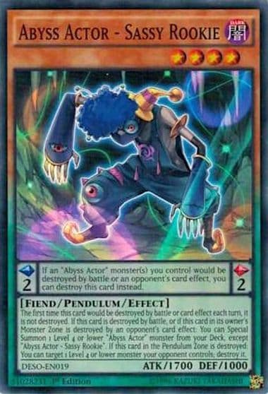 Abyss Actor Sassy Rookie Destiny Soldiers Yu-Gi-Oh! card