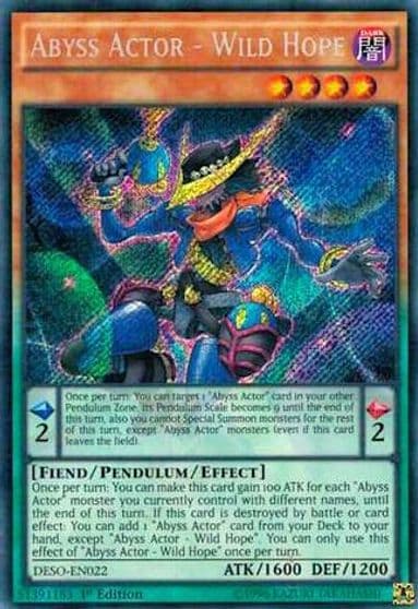 Abyss Actor Wild Hope Destiny Soldiers Yu-Gi-Oh! card
