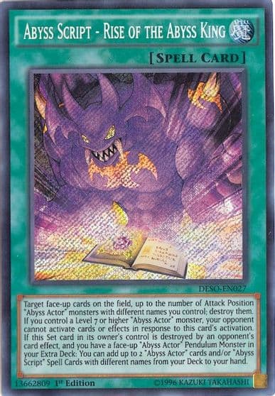 Abyss Script Rise of the Abyss King Destiny Soldiers Yu-Gi-Oh! card