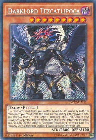 Darklord Tezcatlipoca Destiny Soldiers Yu-Gi-Oh! card