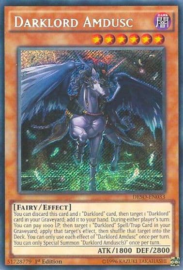 Darklord Amdusc Destiny Soldiers Yu-Gi-Oh! card