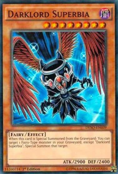 Darklord Superbia Destiny Soldiers Yu-Gi-Oh! card