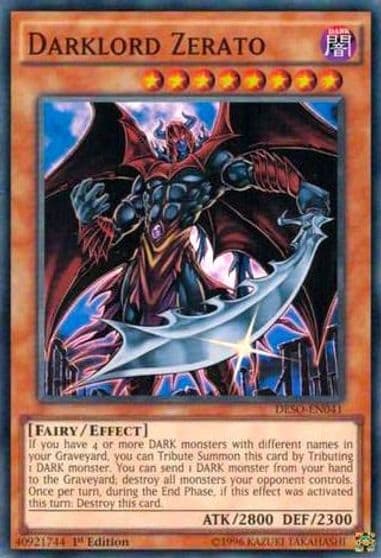 Darklord Zerato Destiny Soldiers Yu-Gi-Oh! card