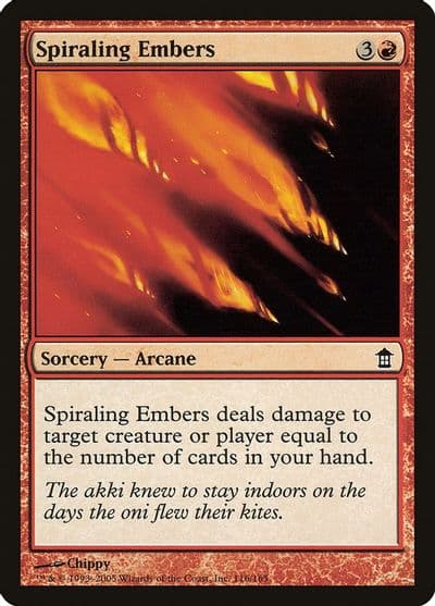 Spiraling Embers Saviors of Kamigawa Magic card
