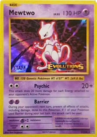 Mewtwo (Prerelease) [Staff] XY Promos Pokemon card