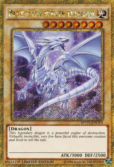 Blue Eyes White Dragon Gold Secret Rare The Dark Side of Dimensions Movie Pack: Gold Edition Yu-Gi-Oh! card