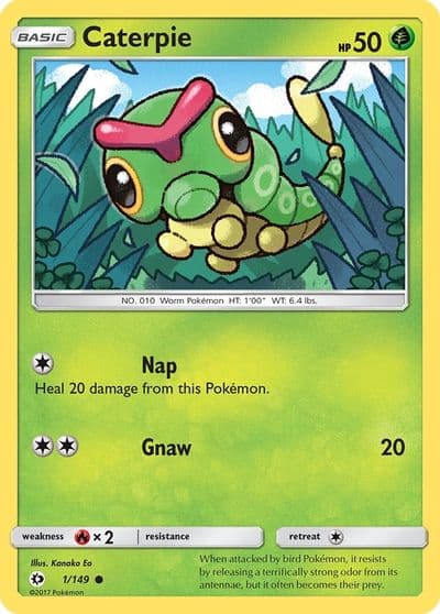 Caterpie SM Base Set Pokemon card
