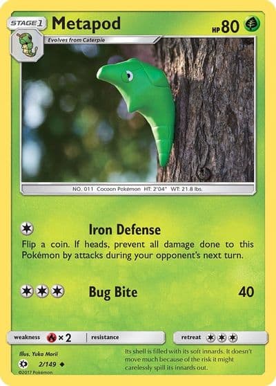 Metapod SM Base Set Pokemon card