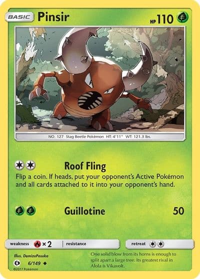 Pinsir SM Base Set Pokemon card