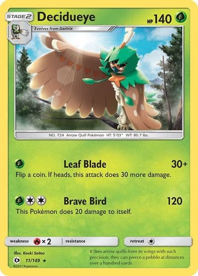 Decidueye SM Base Set Pokemon card