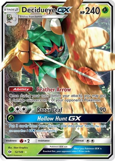 Decidueye GX SM Base Set Pokemon card