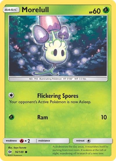 Morelull SM Base Set Pokemon card