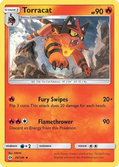 Torracat SM Base Set Pokemon card