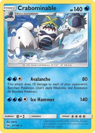 Crabominable SM Base Set Pokemon card