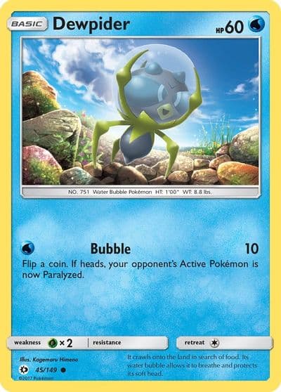 Dewpider SM Base Set Pokemon card