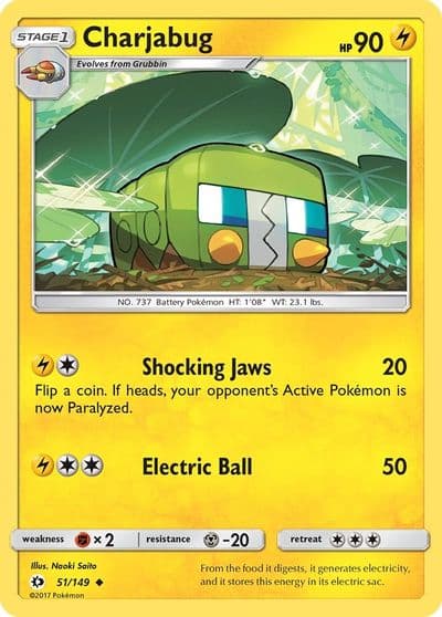 Charjabug SM Base Set Pokemon card