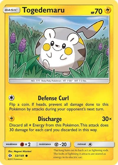Togedemaru SM Base Set Pokemon card