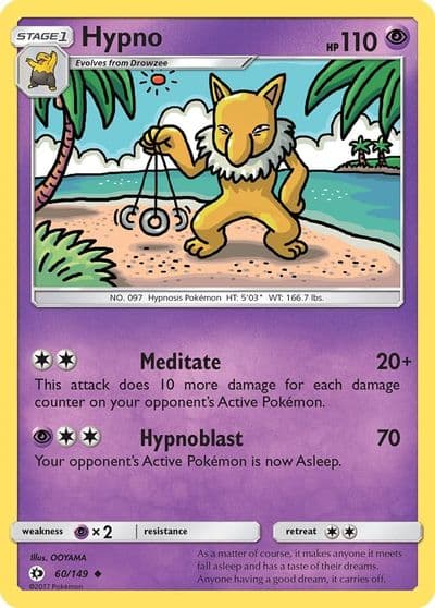 Hypno SM Base Set Pokemon card