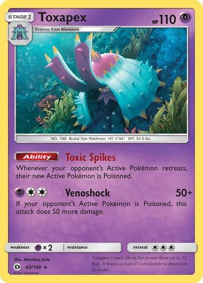 Toxapex SM Base Set Pokemon card
