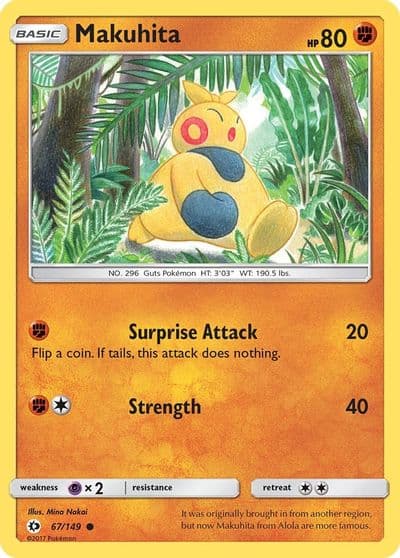 Makuhita SM Base Set Pokemon card